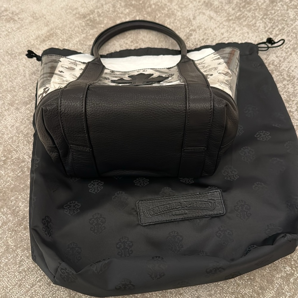 Chrome Hearts Black PVC Cemetery Cross Patch Mini Tote Bag NWT - Picture 5 of 6